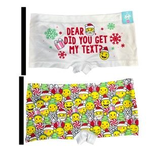 Oh-So Soft Seamless Shortie Dear Santa, Did You Get My Text Girls Sz 12/14 Years